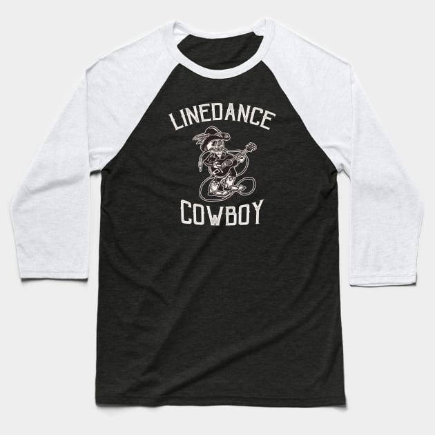 Linedance Cowboy Western Rodeo Skeleton Dancer Baseball T-Shirt by Foxxy Merch